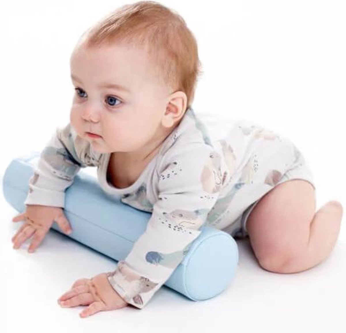 Kruiprol | Baby rol | Tummy roller | Kunstleer | Blauw